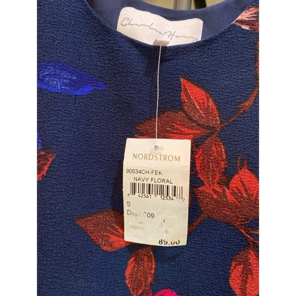 Charles Henry Nordstrom Floral Shift Dress Navy S - Picture 9 of 10